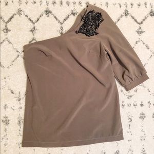 One shoulder beaded top